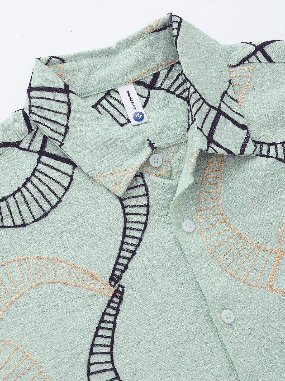 Thomas Scott Men Embroidered Regular Fit Casual Shirt