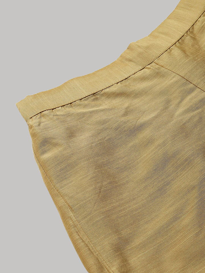 W Women Gold-Toned Comfort Cropped Parallel Trousers