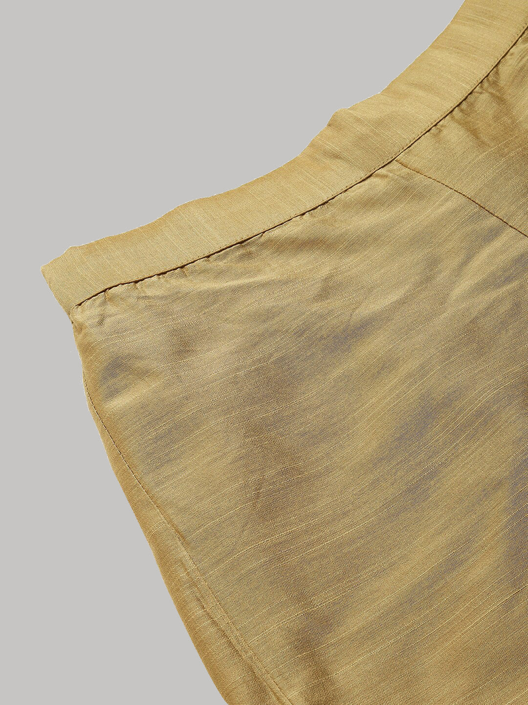 W Women Gold-Toned Comfort Cropped Parallel Trousers