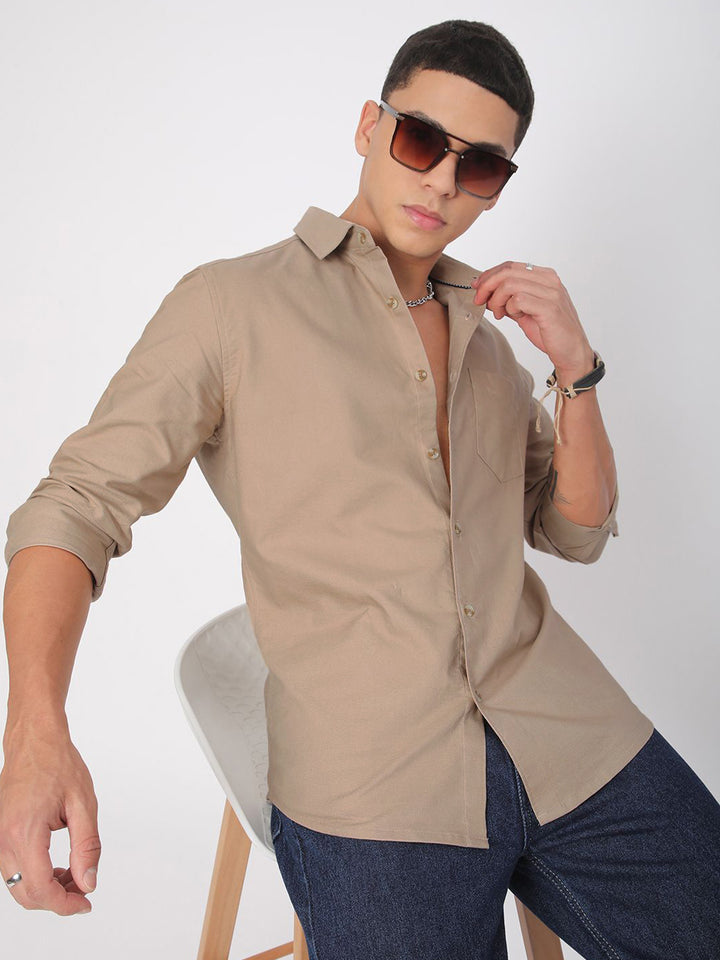 VASTRADO Men Classic Slim Fit Opaque Casual Shirt