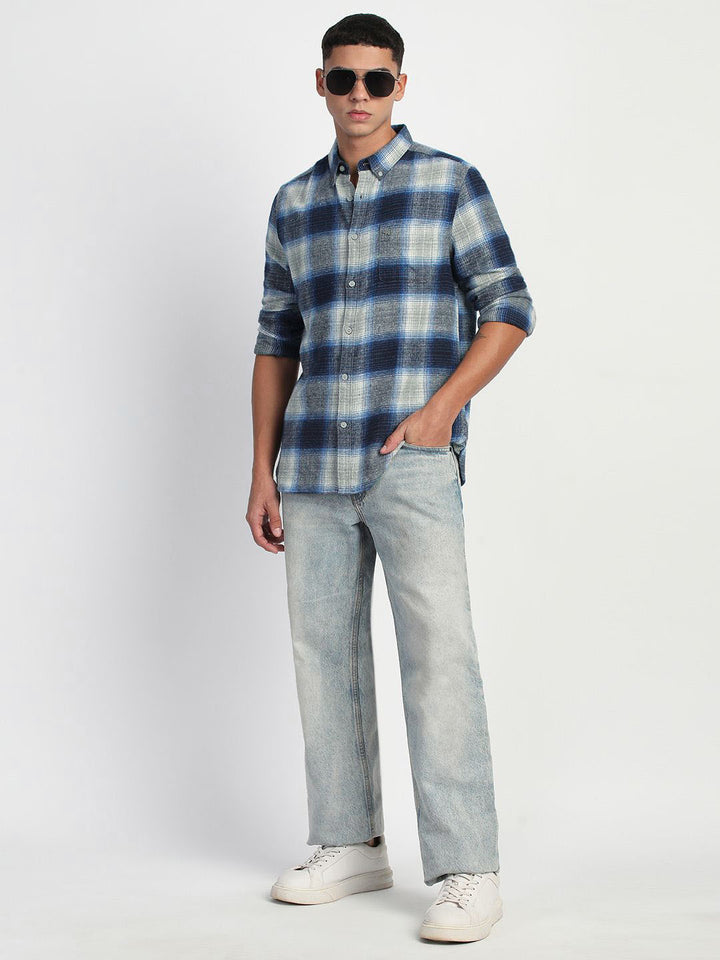 THE BEAR HOUSE Men Slim Fit Tartan Checks Opaque Checked Casual Shirt