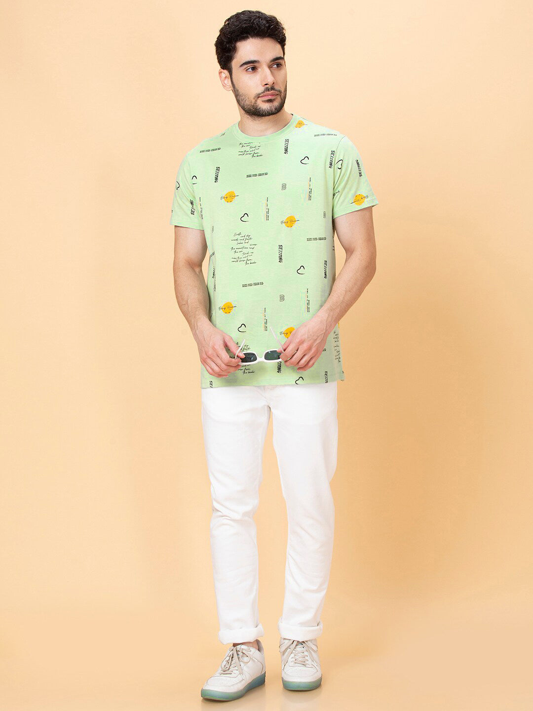 Being Human Conversational Printed Round Neck Short Sleeves Pure Cotton T-shirt