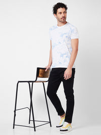 SPYKAR Abstract Printed Cotton Slim Fit T-shirt
