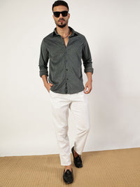 Thomas Scott Men Premium Spread Collar Textured Slim Fit Casual Shirt