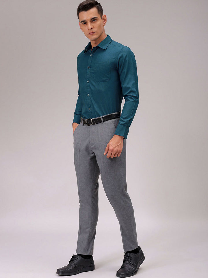 The Indian Garage Co. X Luxe Men Cutaway Collar Solid Slim Fit Formal Shirt