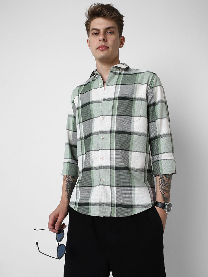 VASTRADO Men Classic Tartan Checks Opaque Checked Casual Shirt