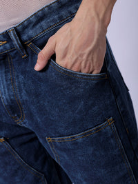 The Indian Garage Co Men Baggy Fit Light Fade Cargo Jeans