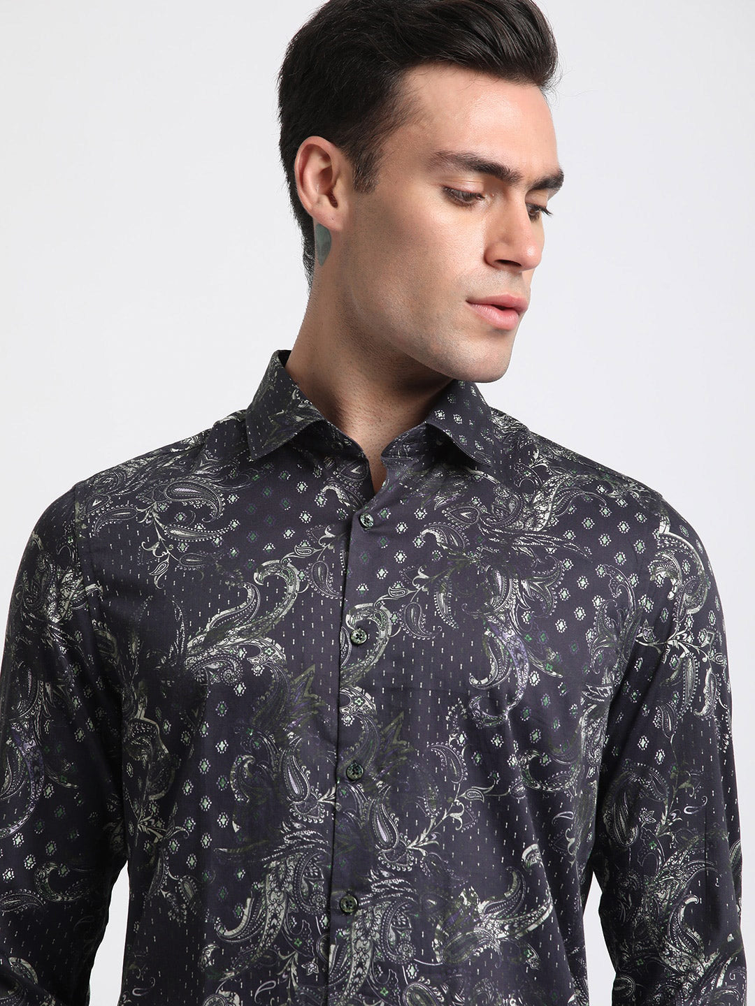THE BEAR HOUSE Floral Printed Slim Fit Pure Cotton Casual Shirt