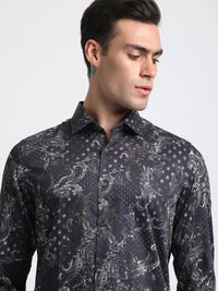 THE BEAR HOUSE Floral Printed Slim Fit Pure Cotton Casual Shirt