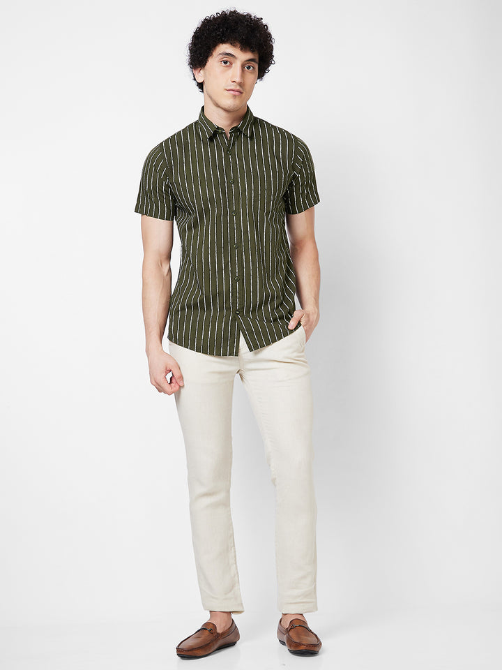 SPYKAR Vertical Stripes Pure Cotton Casual Shirt