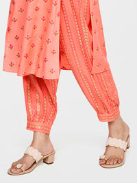 Global Desi Floral Printed Kurta with Dhoti Pant Set
