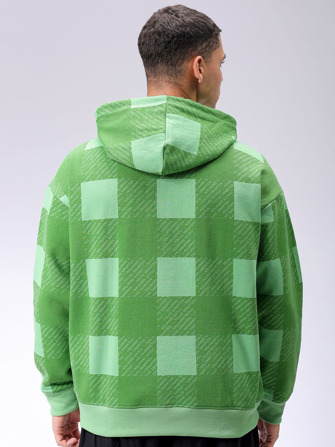 The Indian Garage Co Men Geometric Printed Hooded Sweatshirt