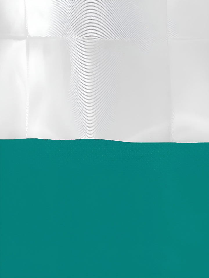 Story@home Green & White Waterproof Shower Curtains