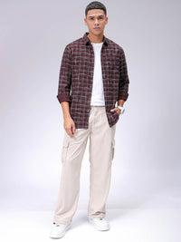 The Indian Garage Co Men Slim Fit Opaque Checked Casual Shirt