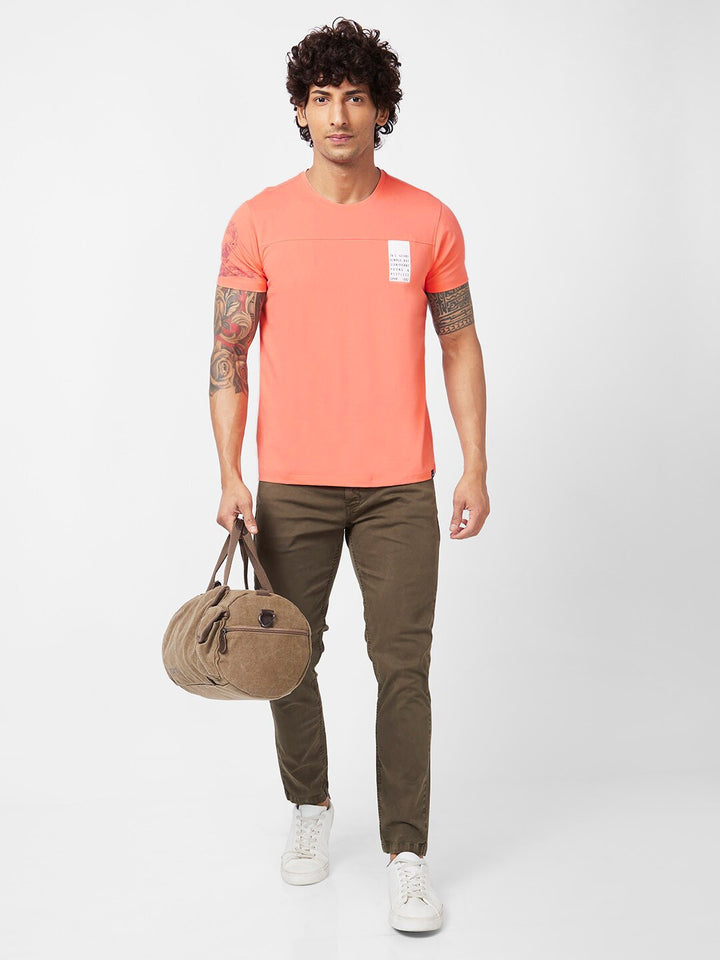 SPYKAR Typography Printed Slim Fit Casual T-Shirt