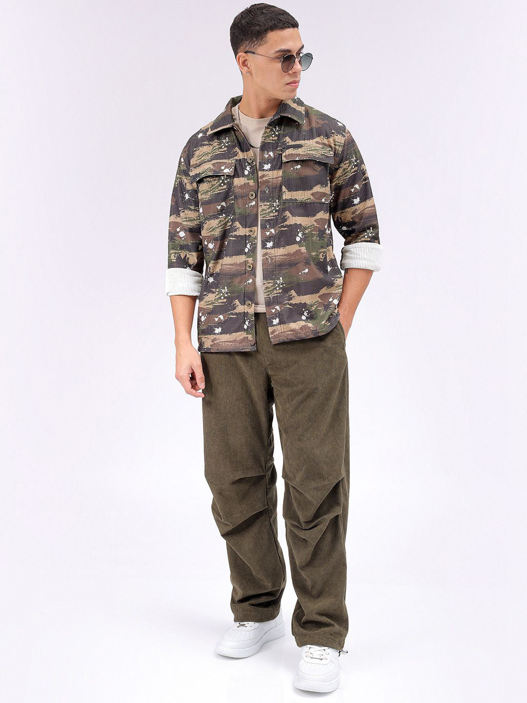 The Indian Garage Co Men Cutaway Collar Abstract Printed Casual Shirt