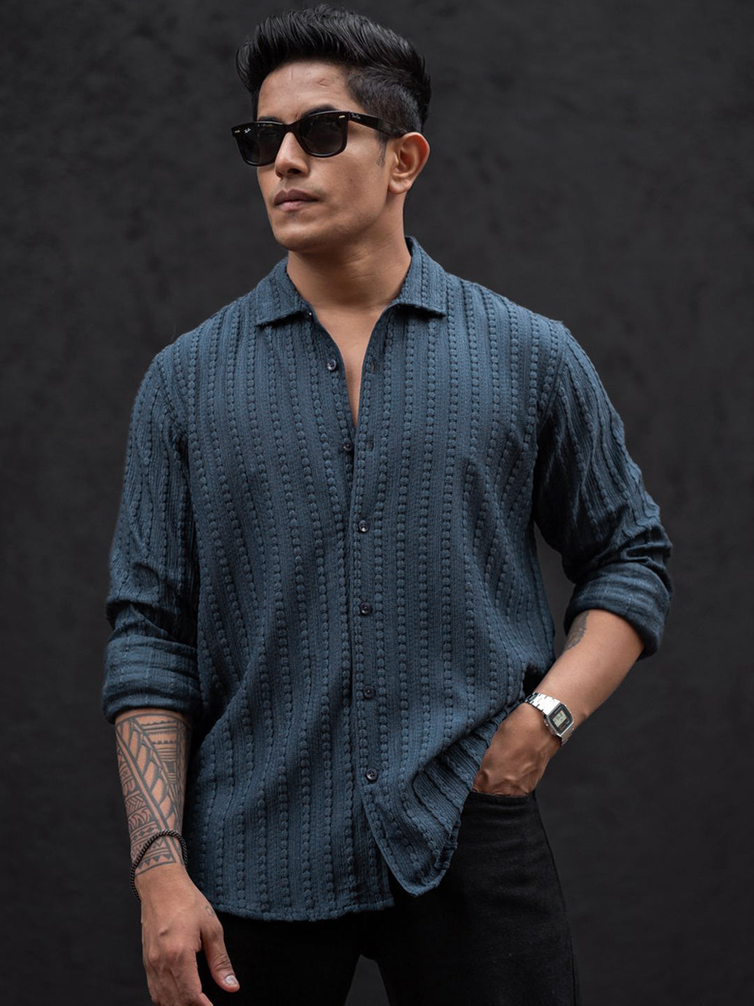 Powerlook Men Grid Tattersall Checks Opaque Casual Shirt