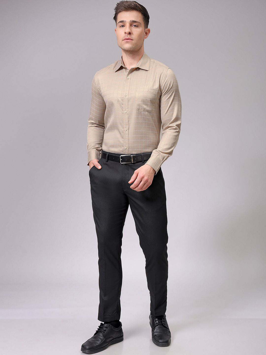 The Indian Garage Co. X Luxe Men Slim Fit Multi Stripes Opaque Striped Formal Shirt