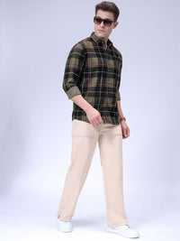 The Indian Garage Co Spread Collar Tartan Checked Casual Shirt