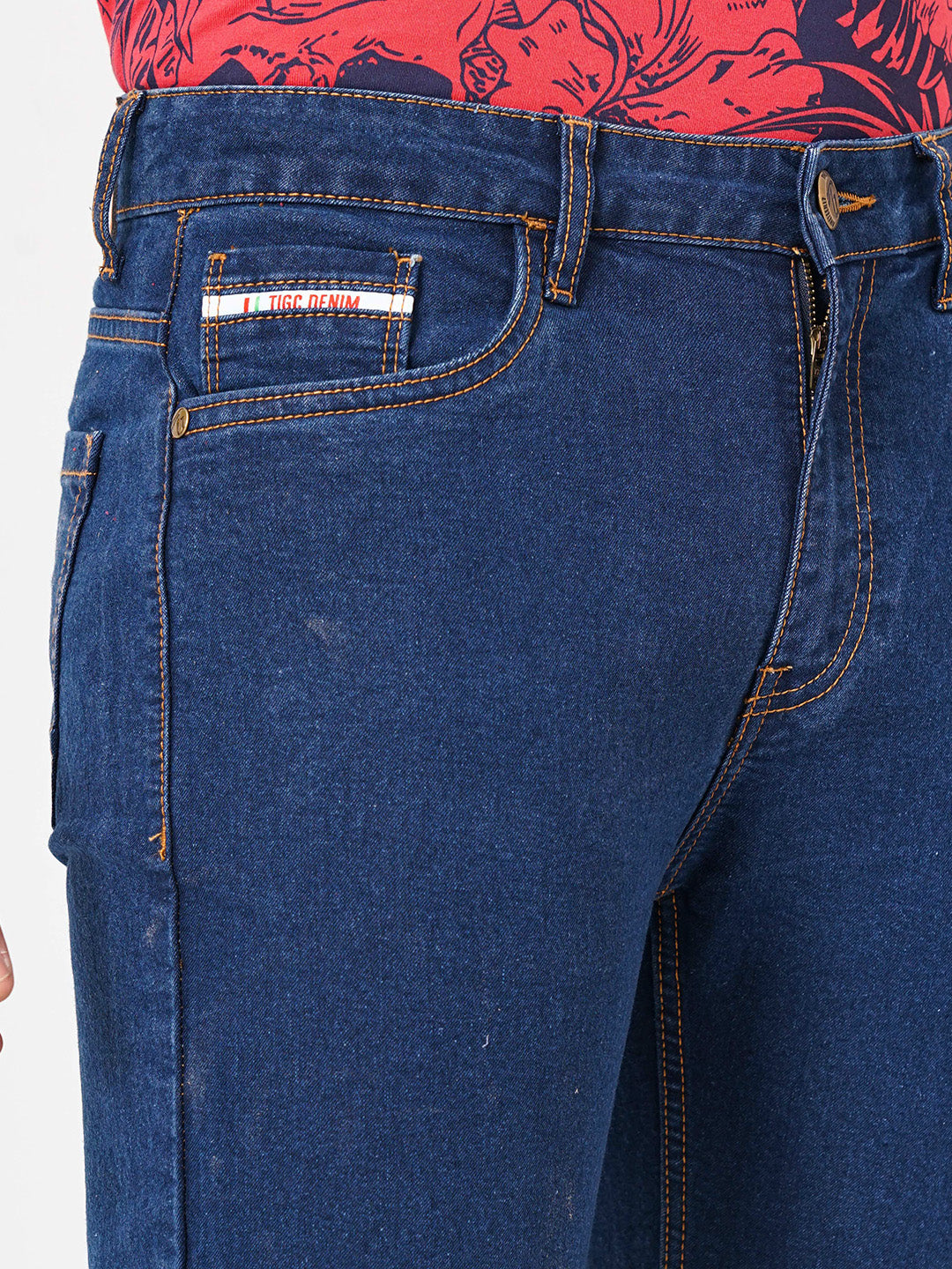 The Indian Garage Co Men Navy Blue Mid-Rise Slim Fit Clean Look Stretchable Jeans