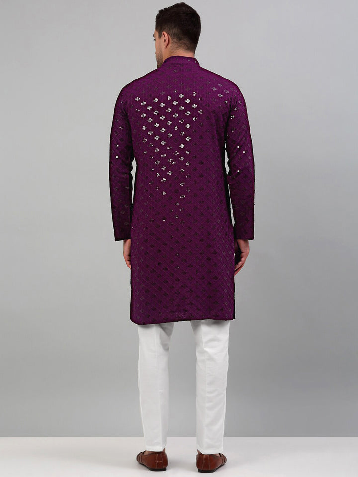 Jompers Sequined Embroidered Kurta with Pyjamas