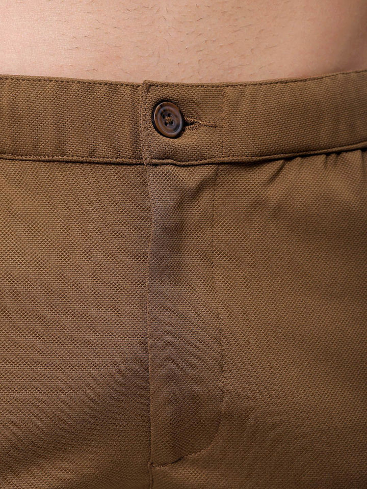 The Indian Garage Co. X Luxe Men Textured Mid-Rise Slim Fit Formal Trousers