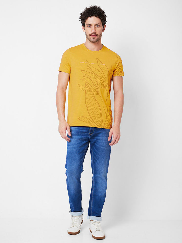 SPYKAR Graphic Printed Cotton Slim Fit T-shirt
