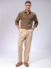 The Indian Garage Co Men Slim Fit Multi Stripes Opaque Striped Casual Shirt