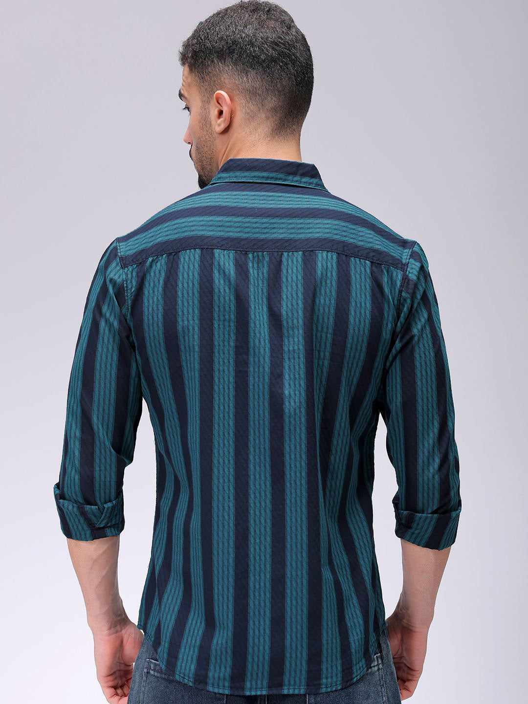 The Indian Garage Co Men Slim Fit Multi Stripes Opaque Striped Casual Shirt