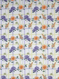 BOMBAY DYEING Florentine White Floral Pure Cotton 144TC Queen Bedsheet Set 2.28 m X 2.54m