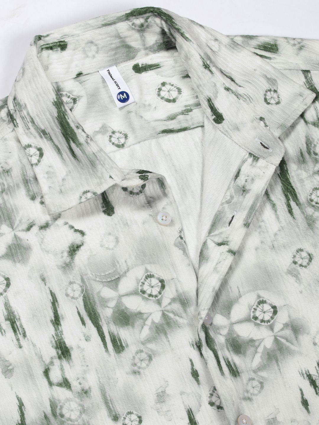 Thomas Scott Men Premium Cutaway Collar Abstract Printed Casual Shirt