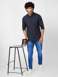 SPYKAR Slim Fit Abstract Printed Opaque Pure Cotton Casual Shirt