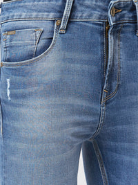 SPYKAR Men Tapered Fit Mildly Distressed Heavy Fade Whiskers Cotton Jeans