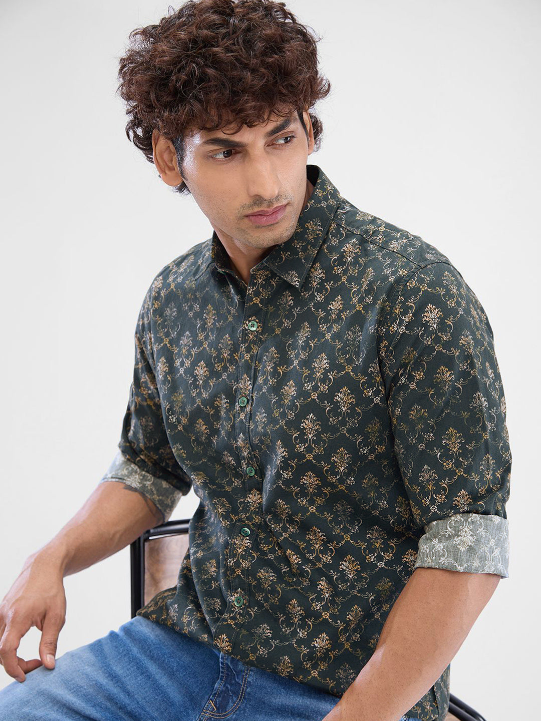 SPYKAR Men Slim Fit Floral Opaque Printed Casual Shirt