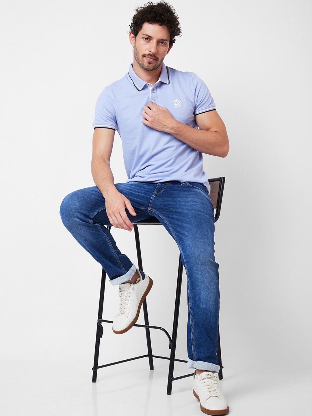 SPYKAR Polo Collar Cotton Slim Fit T-shirt