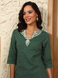 W Women Flared Sleeves Thread Work Kurta