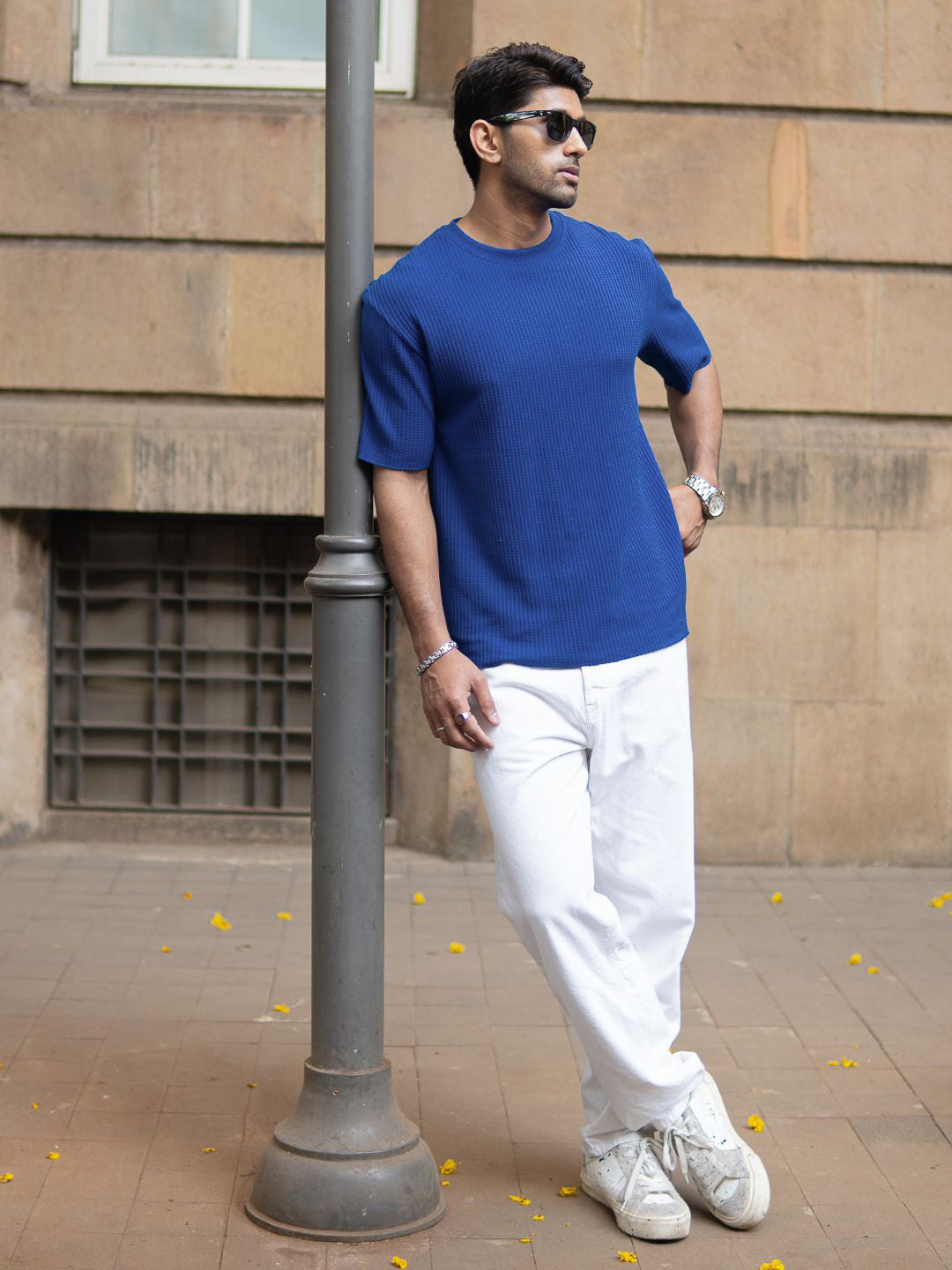 Powerlook Men Drop-Shoulder Sleeves Oversized T-shirt