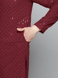 Jompers Men Mandarin Collar Embellished Kurta