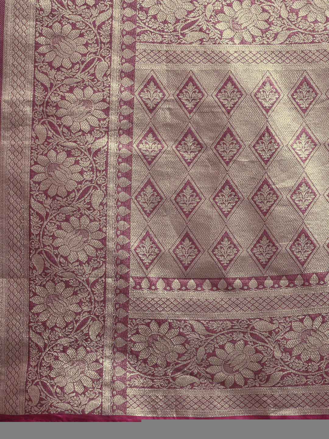 Saree mall Ethnic Motifs Zari Organza Banarasi Sarees