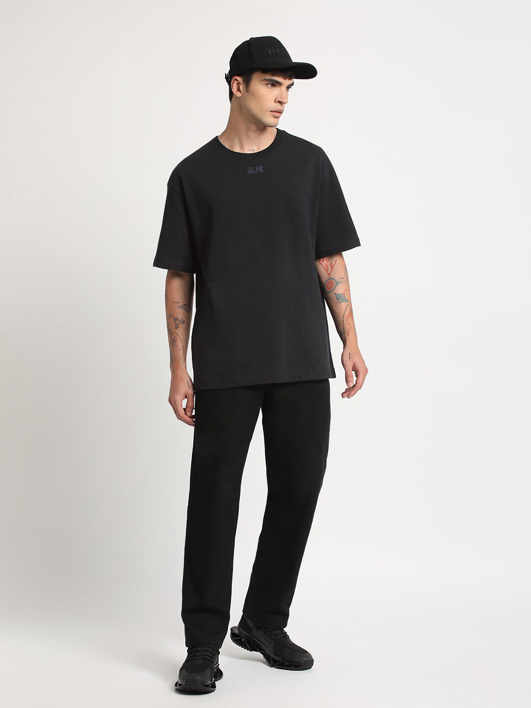 THE BEAR HOUSE Animal Printed Round Neck Oversized Cotton T-shirt