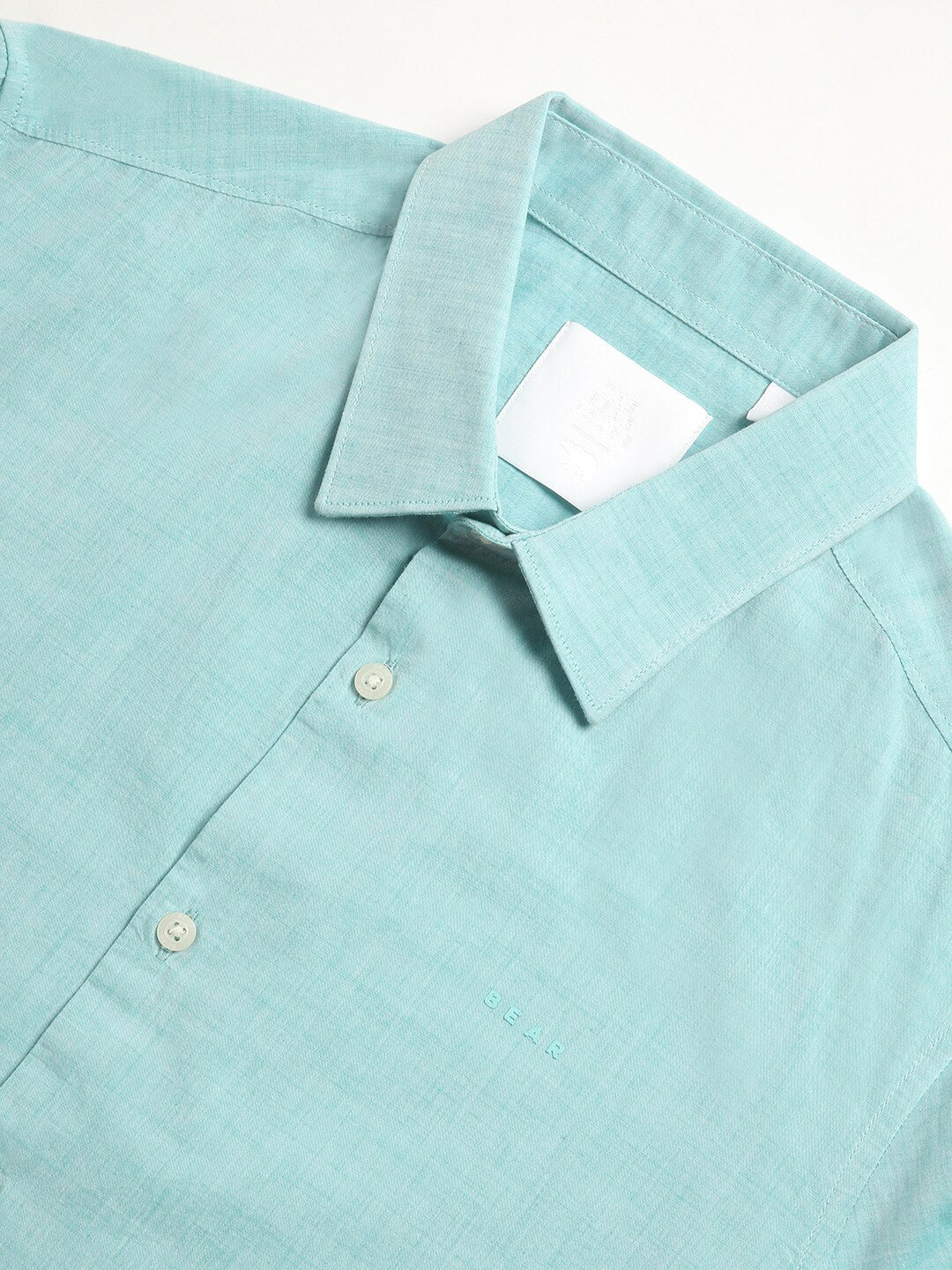 THE BEAR HOUSE Slim Fit Spread Collar Pure Cotton Casual Shirt