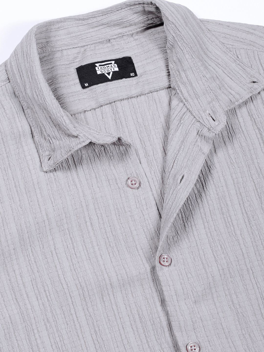 Thomas Scott Men Classic Slim Fit Opaque Casual Shirt
