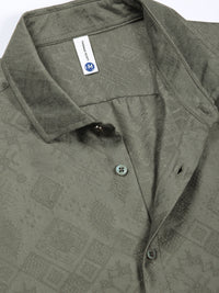 Thomas Scott Men Smart Slim Fit Cutaway Collar Geometric Printed Casual Shirt