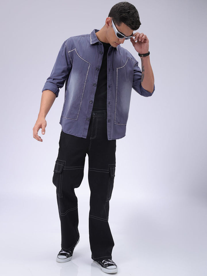 The Indian Garage Co Men Cutaway Collar Pure Cotton Casual Shirt