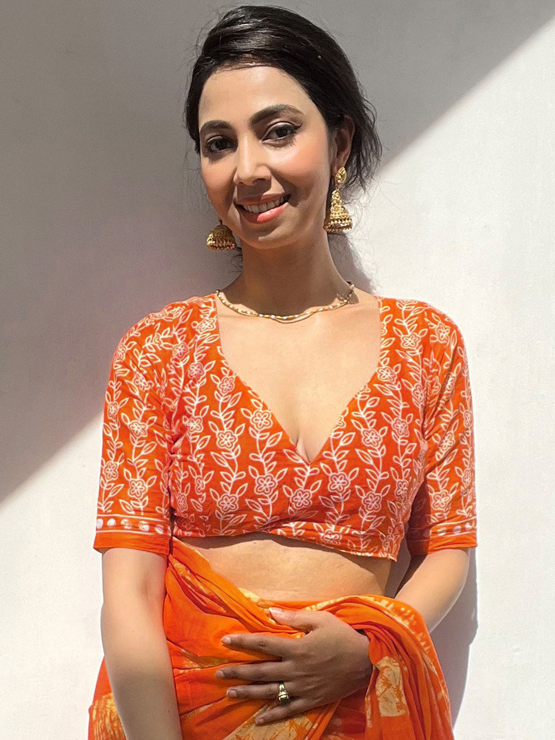 Saree mall Sedia Memakai Saree Cetakan Abstrak Bercetak Abstrak