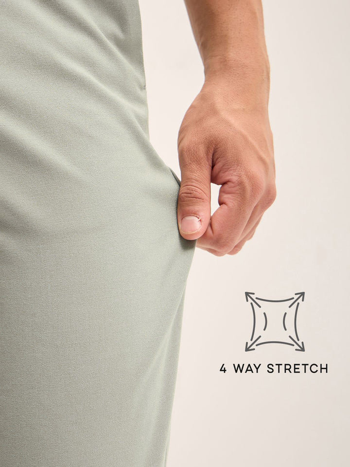 THE BEAR HOUSE Men Slim Fit Mid-Rise Flat-Front Trousers