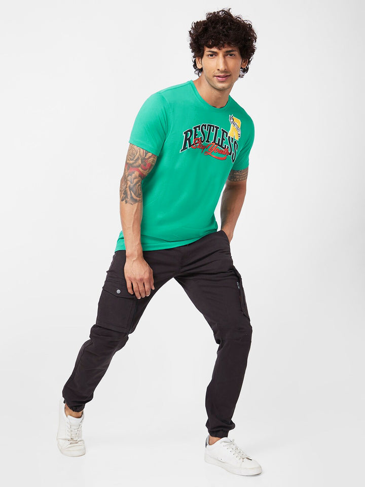 SPYKAR Typography Printed Slim Fit Casual T-Shirt