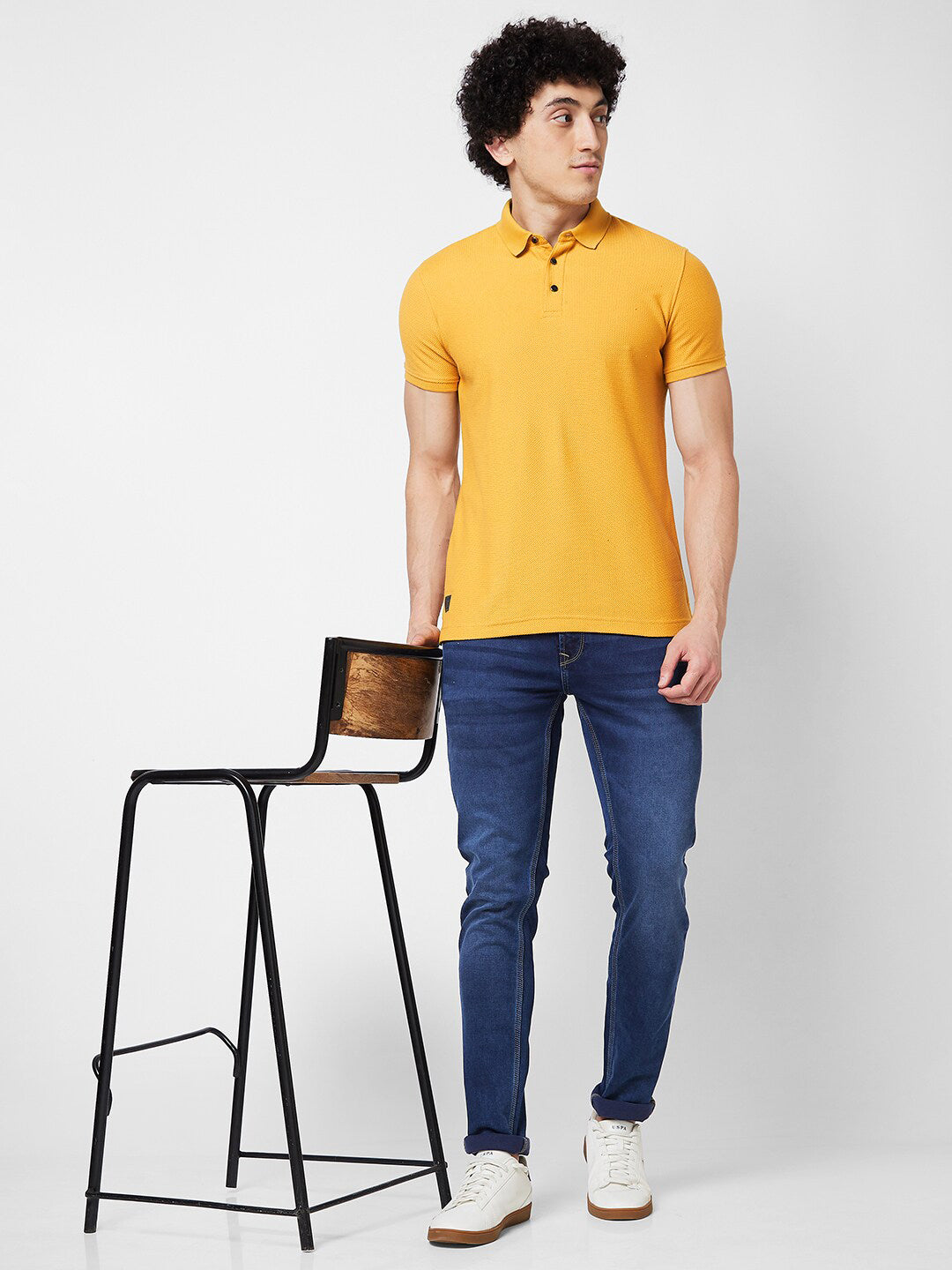 SPYKAR Polo Collar Cotton Slim Fit T-shirt