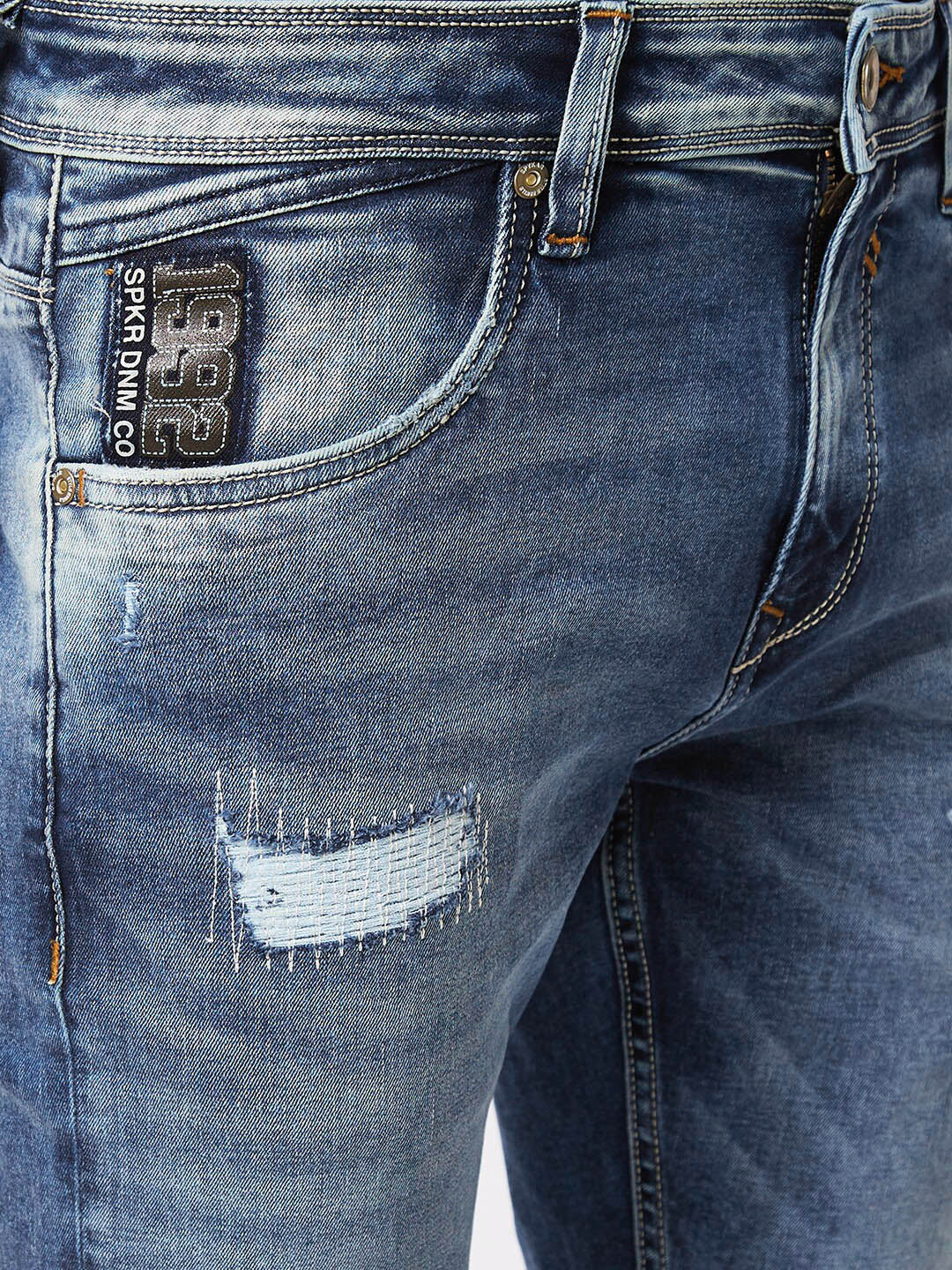 SPYKAR Men Relaxed Fit Mildly Distressed Heavy Fade Stretchable Jeans