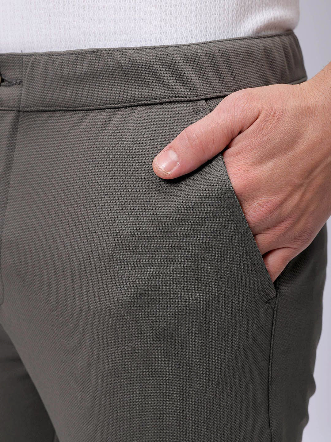 The Indian Garage Co. X Luxe Men Textured Slim Fit Trousers